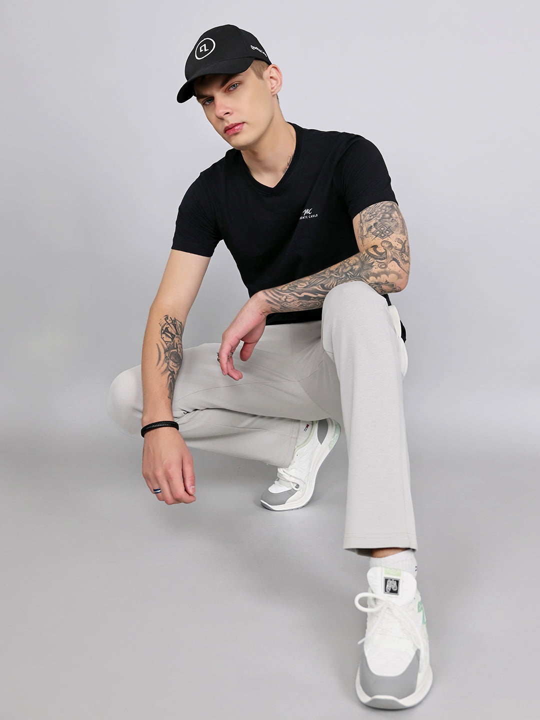 Rock.it Men Light Grey Solid Smart Fit Lower
