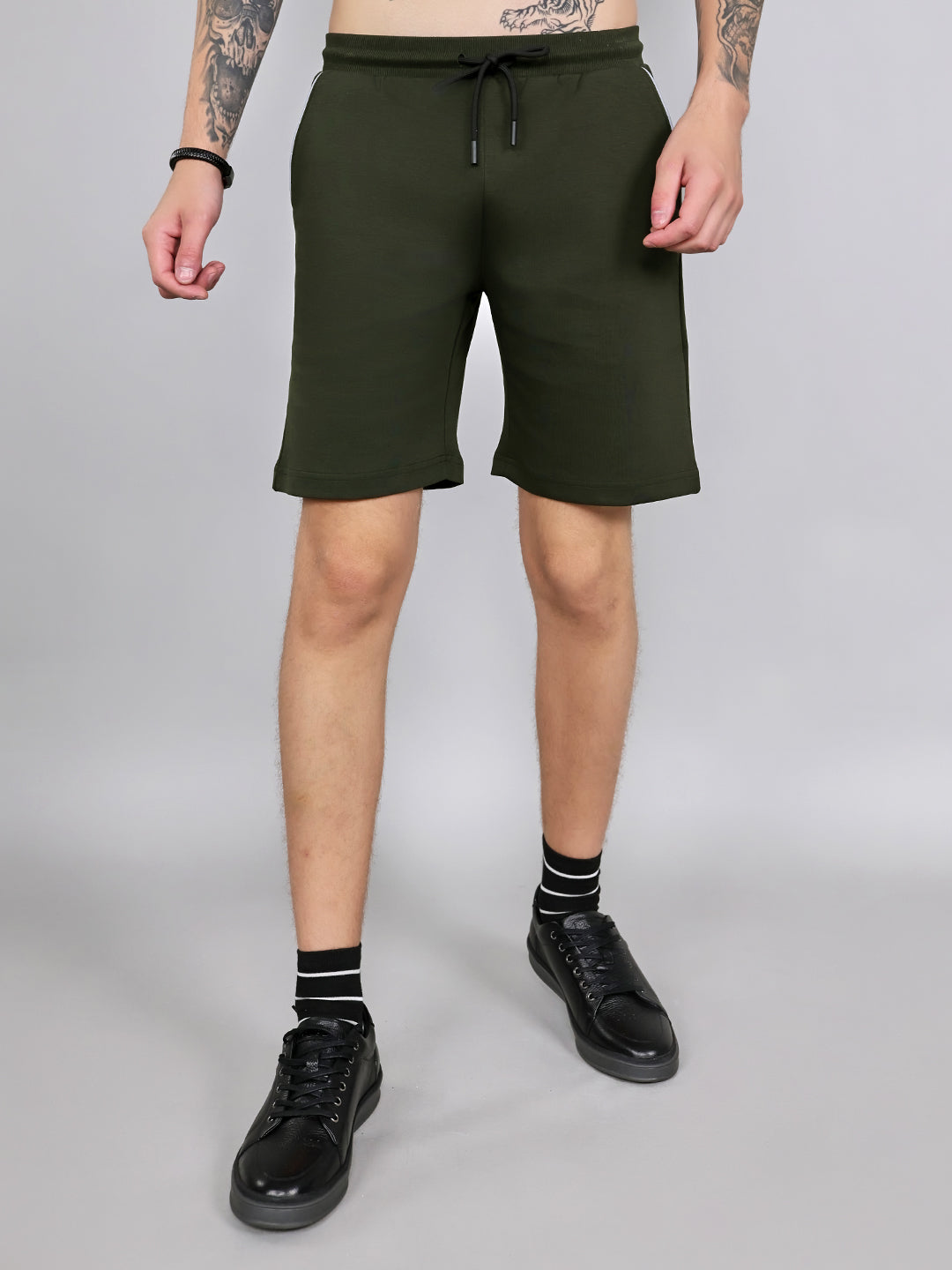 Rock.it Men Olive Solid Regular Fit Shorts