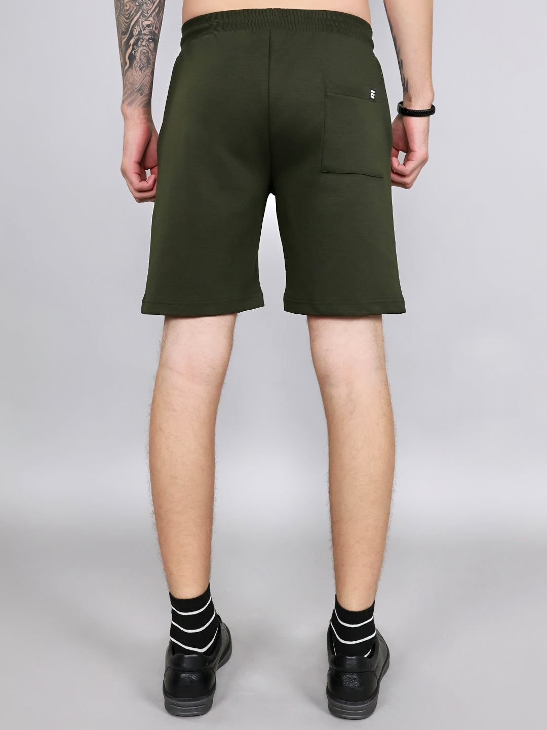 Rock.it Men Olive Solid Regular Fit Shorts