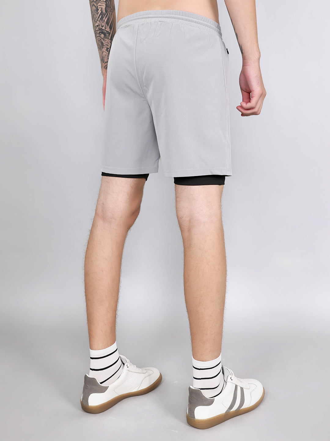 Rock.it Men Light Grey Solid Regular Fit Shorts