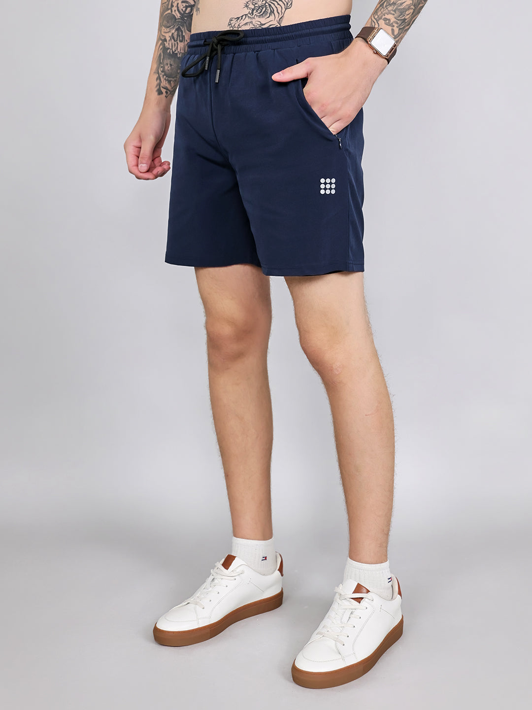 Rock.it Men Navy Blue Solid Regular Fit Shorts