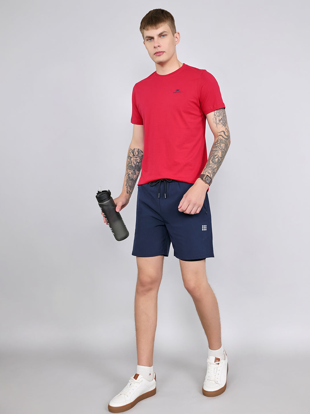 Rock.it Men Navy Blue Solid Regular Fit Shorts