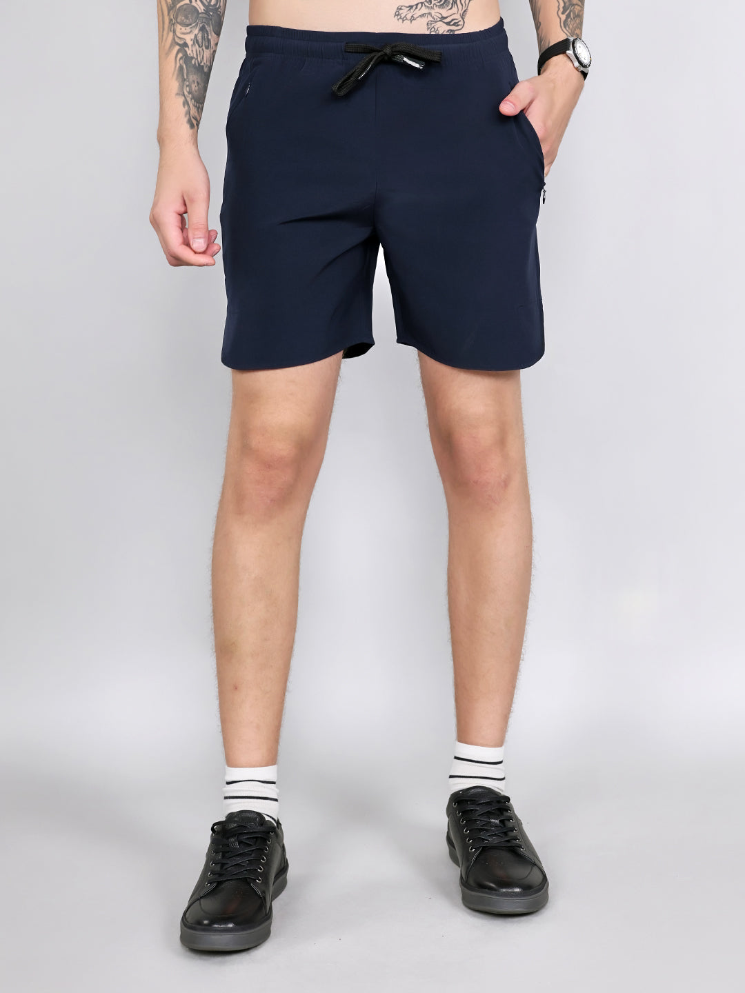 Rock.it Men Navy Blue Solid Regular Fit Shorts