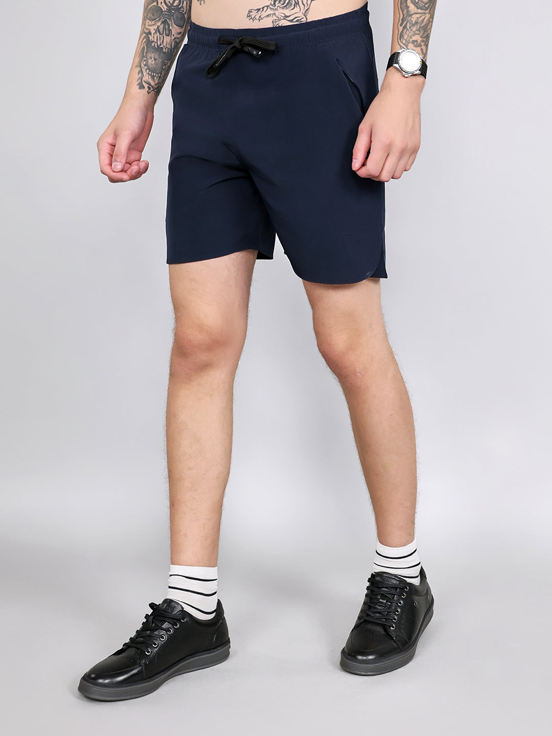 Rock.it Men Navy Blue Solid Regular Fit Shorts