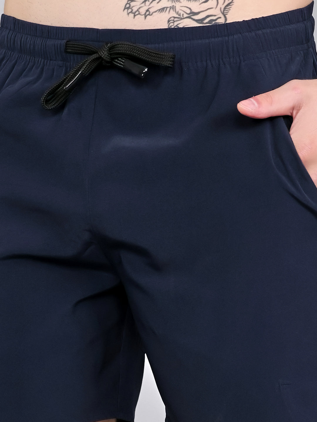 Rock.it Men Navy Blue Solid Regular Fit Shorts