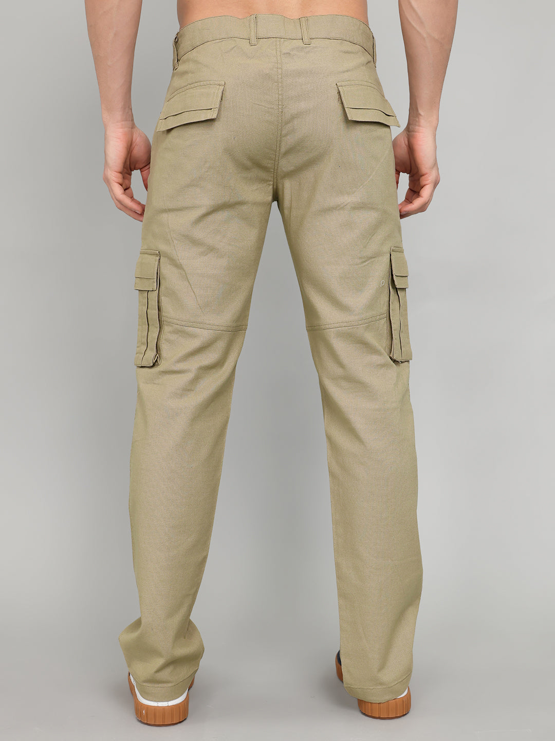 Rock.it Men Camel Brown Solid Slim Fit Cargo