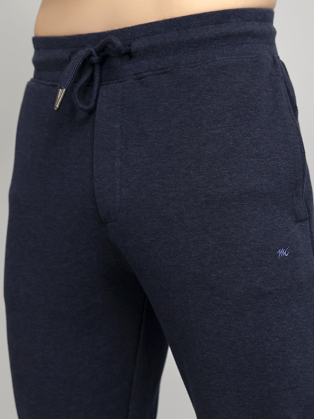 Men Navy Blue Solid Regular Fit Lower