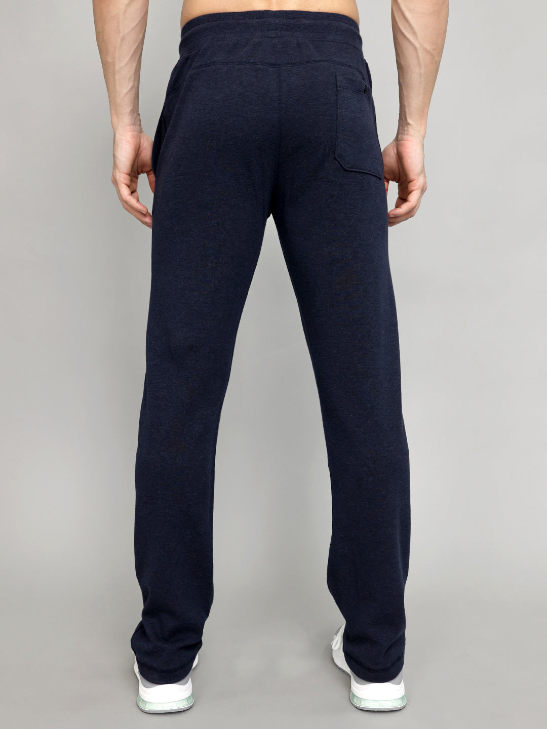 Men Navy Blue Solid Regular Fit Lower