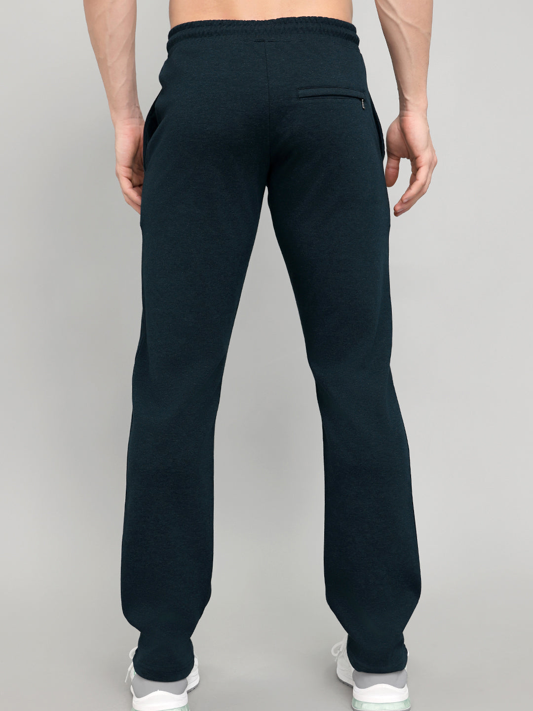 Men Navy Blue Solid Regular Fit Lower