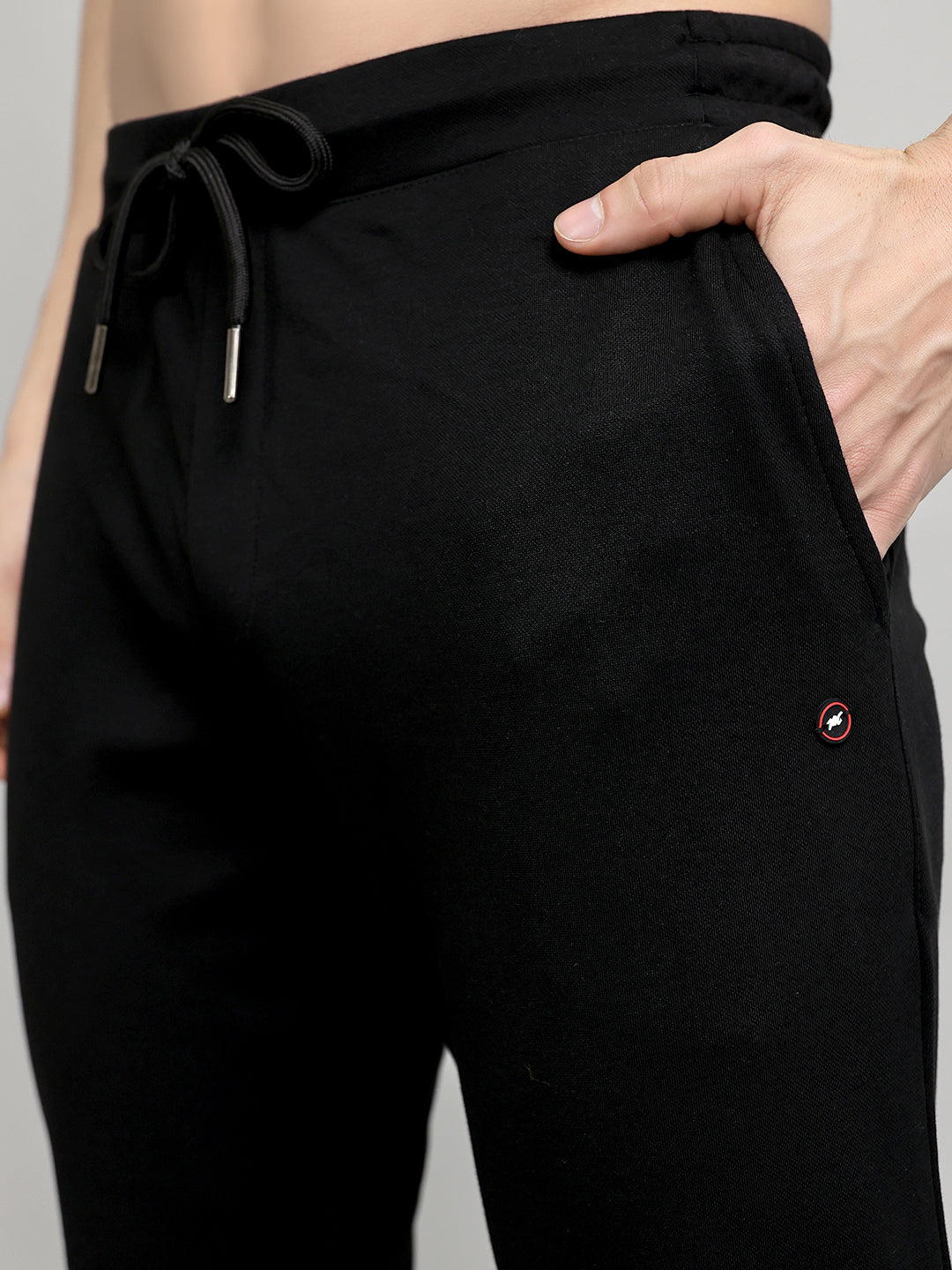 Men Black Solid Regular Fit Lower