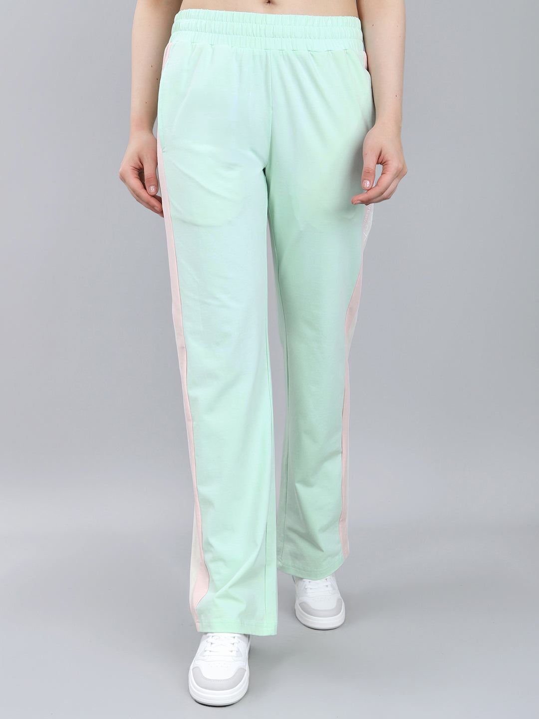 Women Sea Green Solid Regular Fit Lower