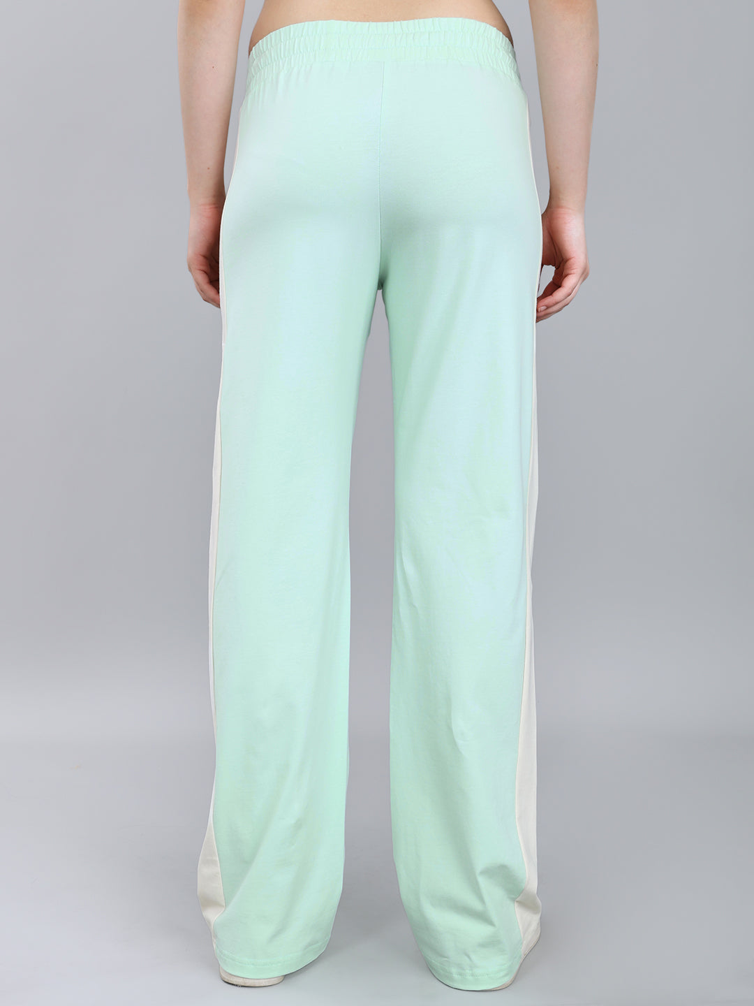 Women Sea Green Solid Regular Fit Lower