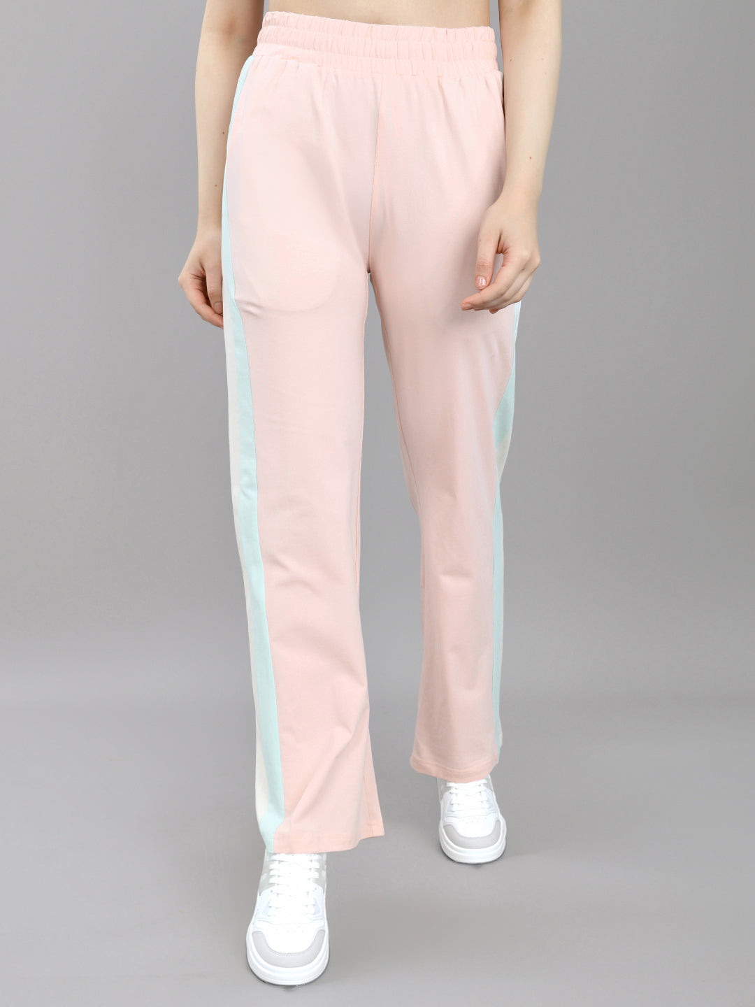 Women Peach Solid Regular Fit Lower