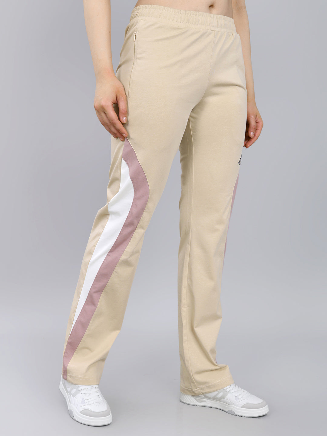 Women Beige Solid Regular Fit Lower