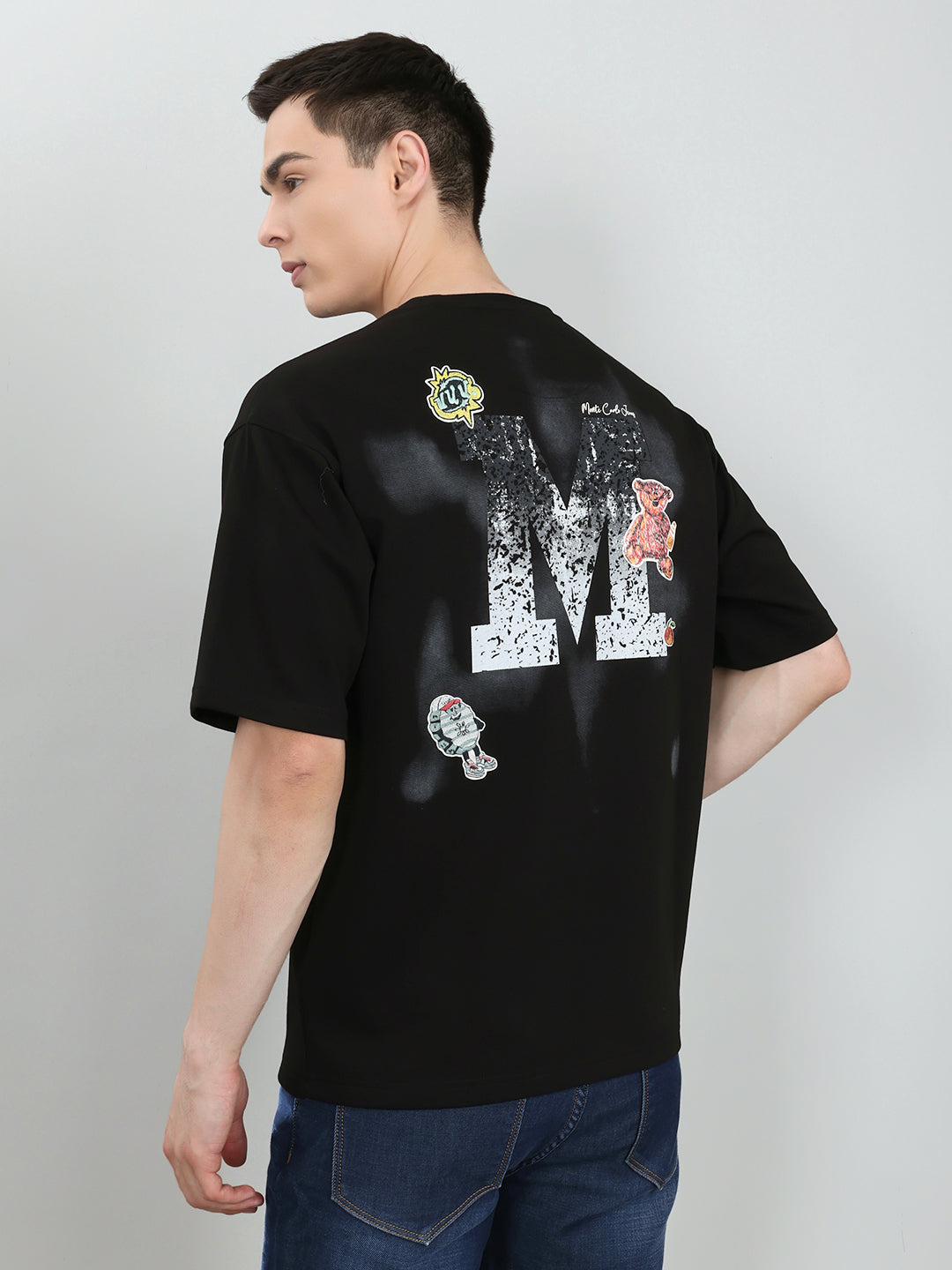 Men Black Solid Round Neck Half Sleeve T-Shirt