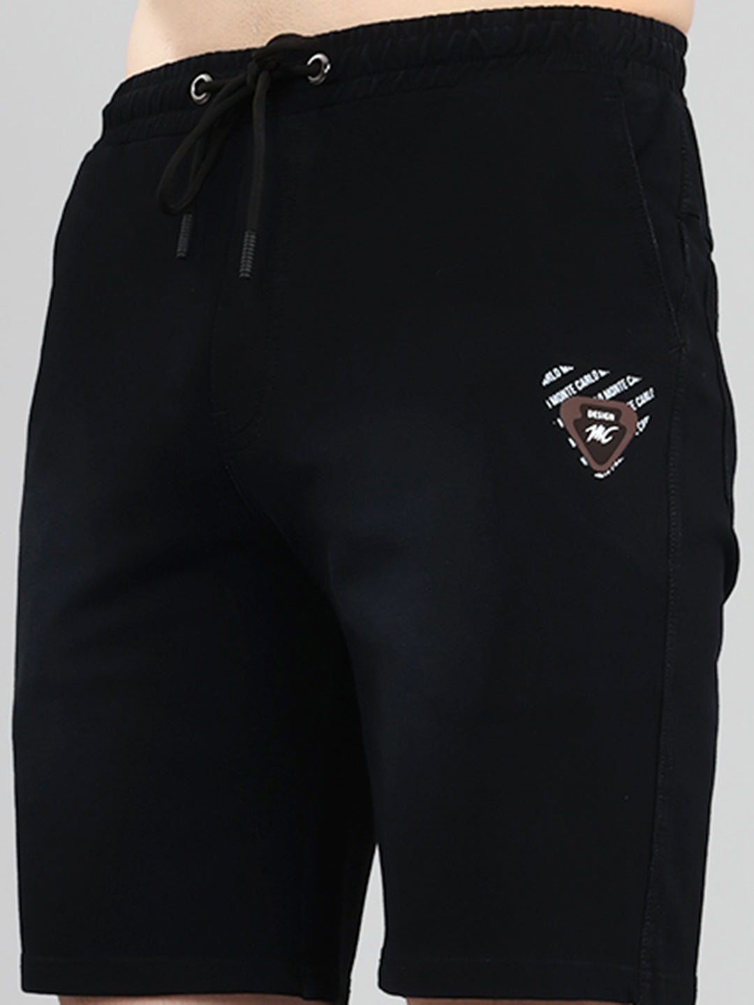 Men Black Solid Regular Fit Bermuda