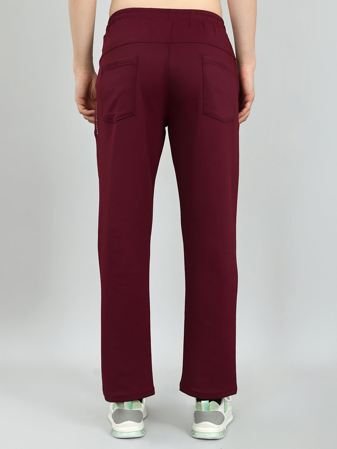 Men Maroon Solid Regular Fit Lower