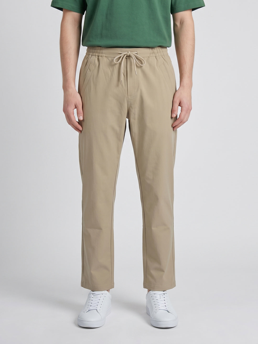 Men Beige Solid Regular Fit Lower
