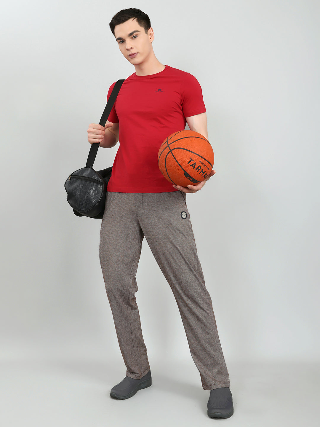 Men Maroon Self Design Regular Fit Lower