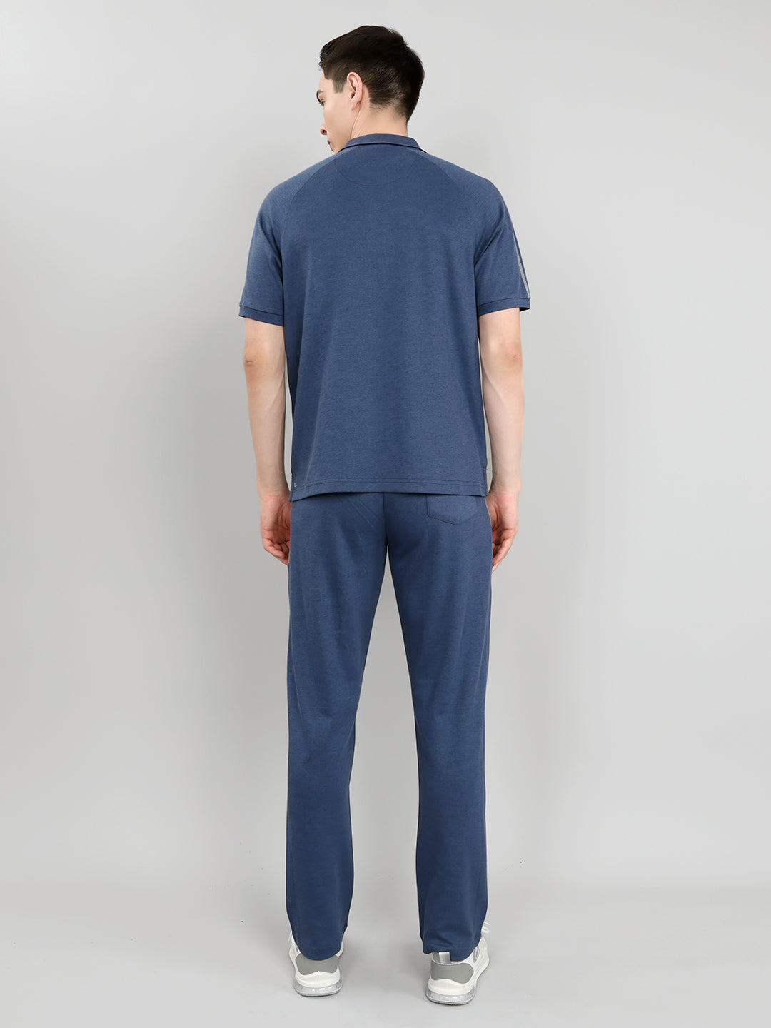 Men Blue Solid Collar Half Sleeve Lower Set