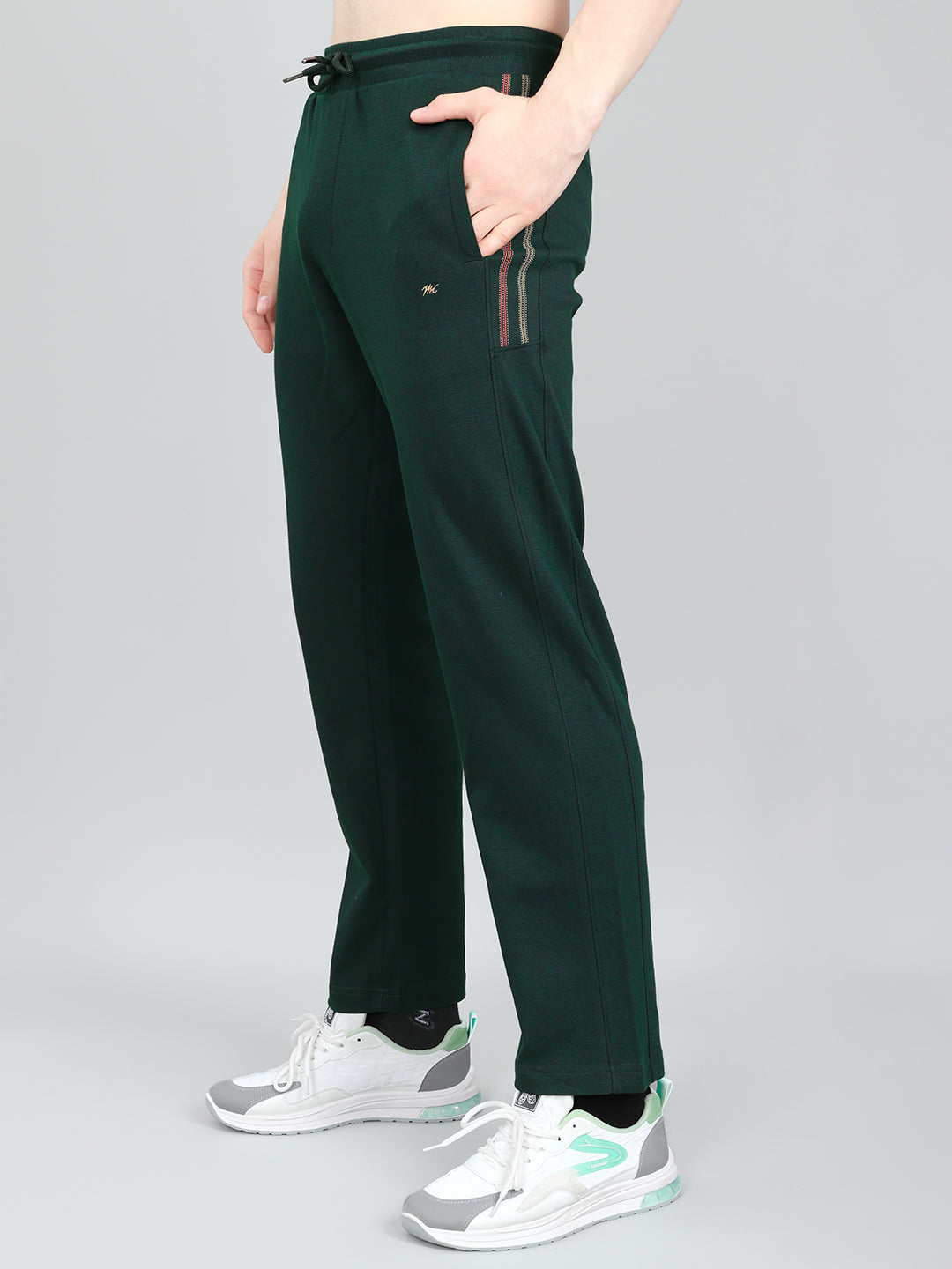 Men Green Solid Round Neck Half Sleeve Lower Set
