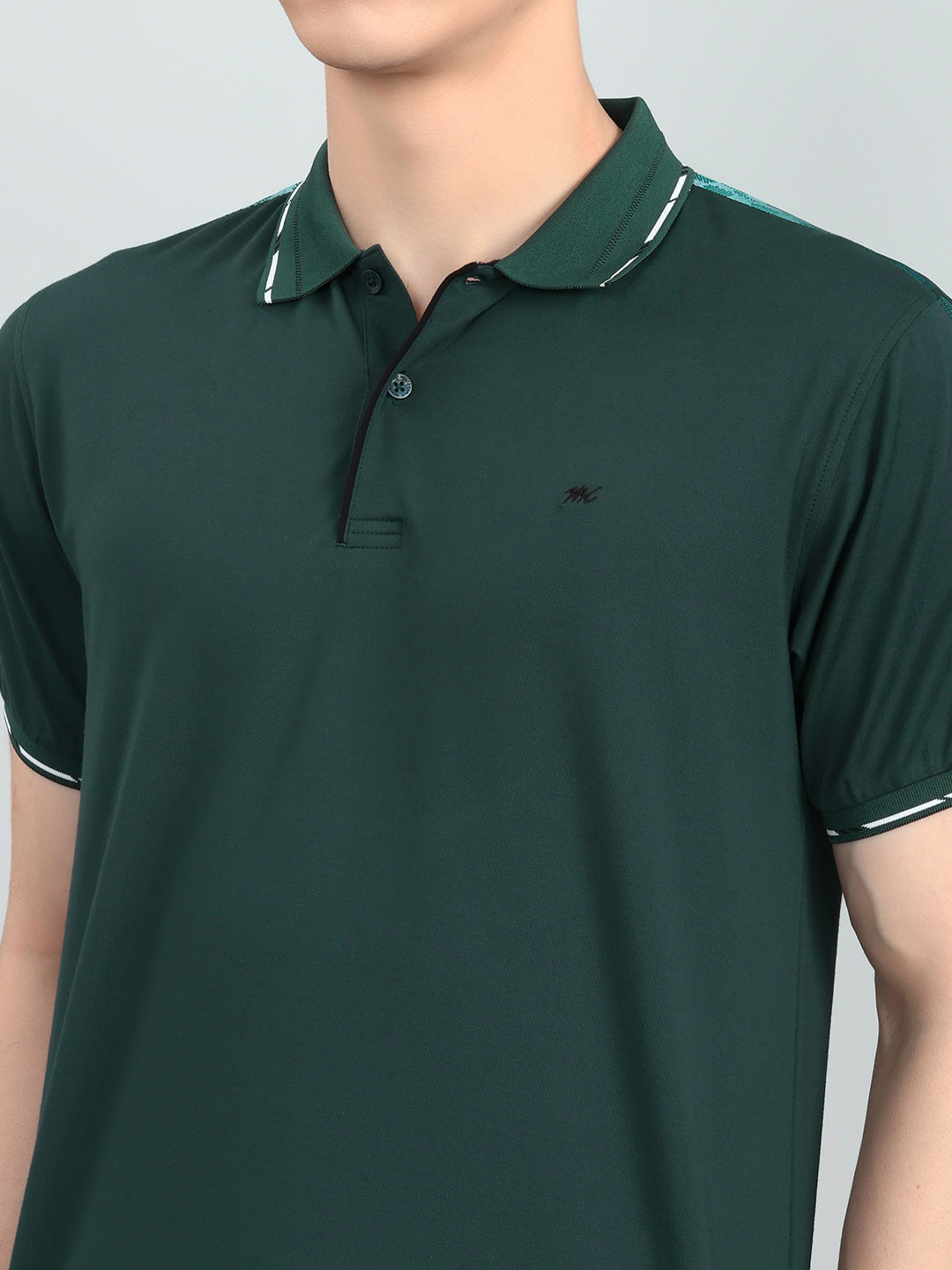 Men Green Solid Collar Half Sleeve Lower Set