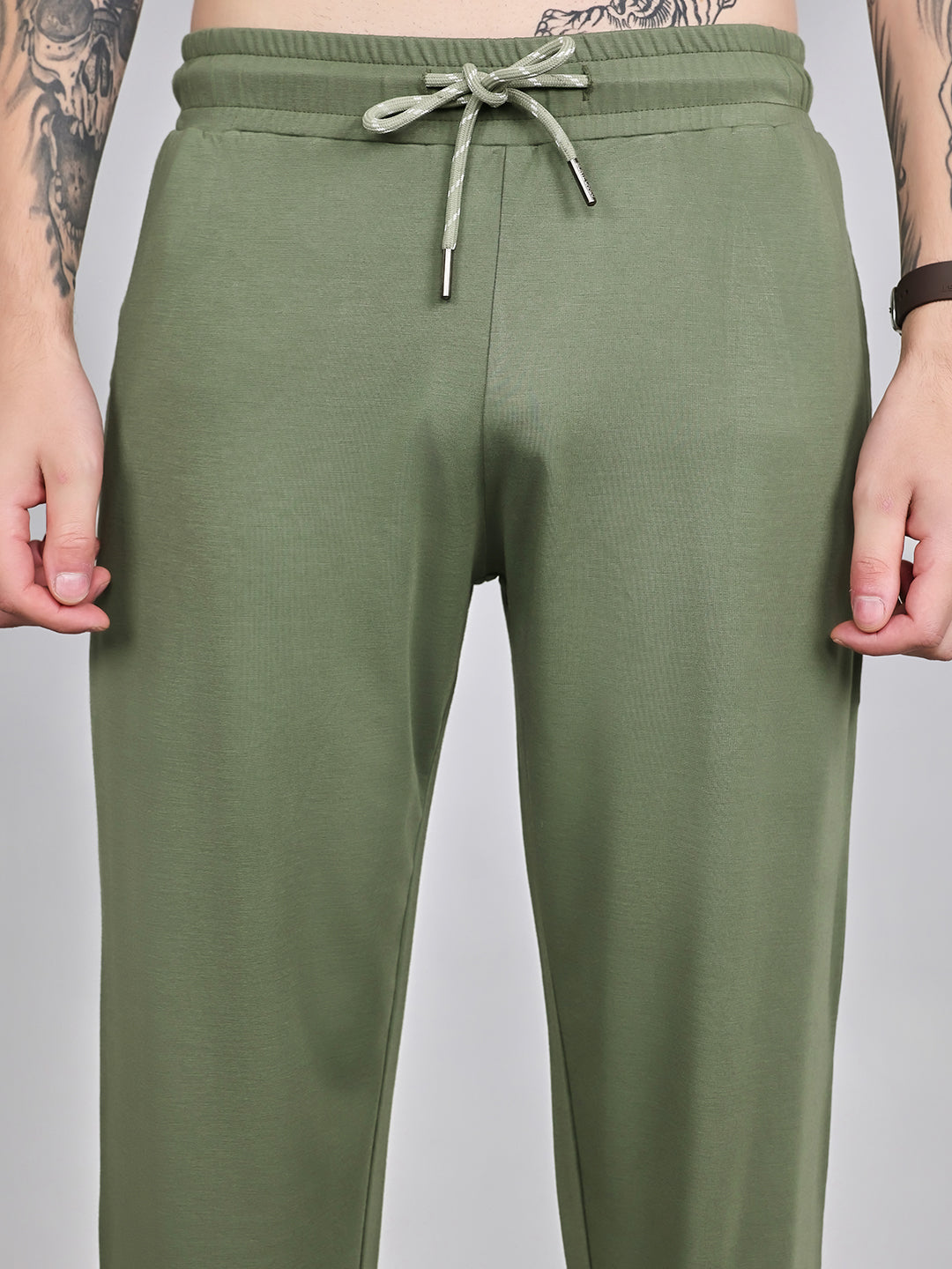 Men Green Solid Collar Half Sleeve Lower Set