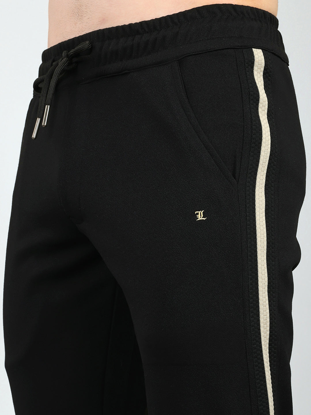 Luxuria Men Black Solid Regular Fit Lower