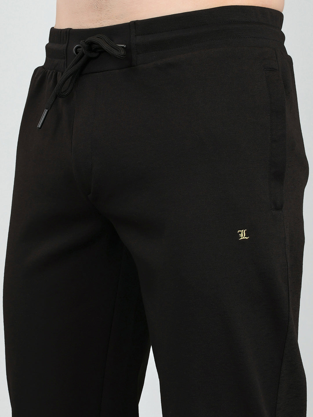 Luxuria Men Black Solid Regular Fit Lower