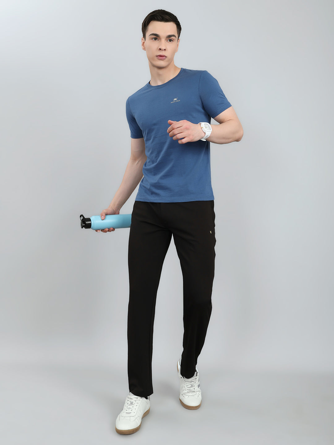 Luxuria Men Black Solid Regular Fit Lower