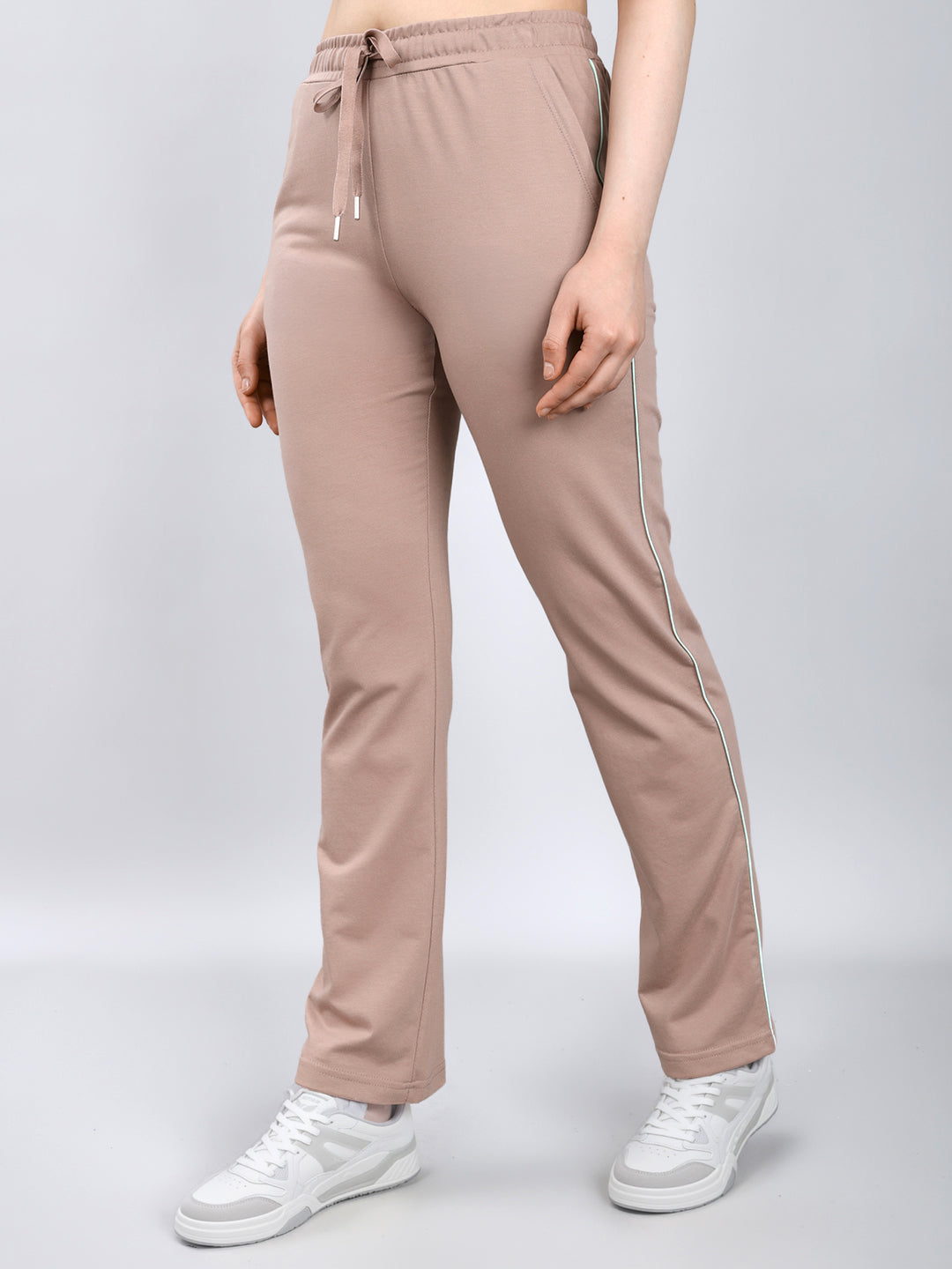 Women Beige Solid Regular Fit Lower