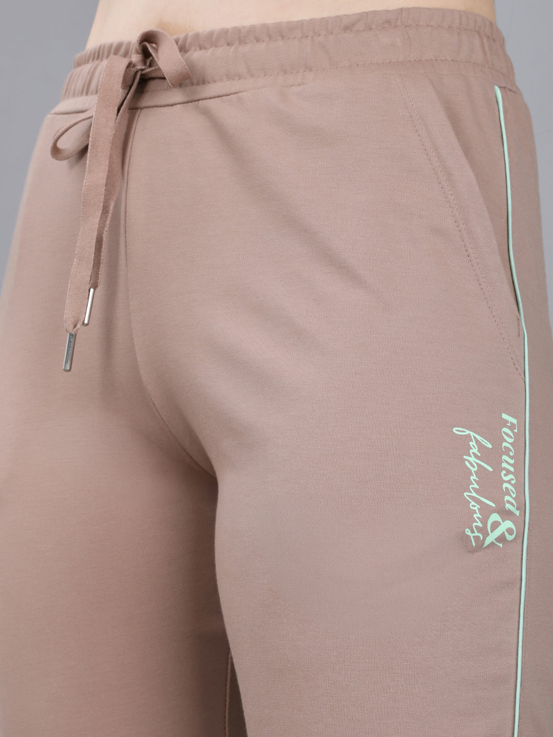 Women Beige Solid Regular Fit Lower