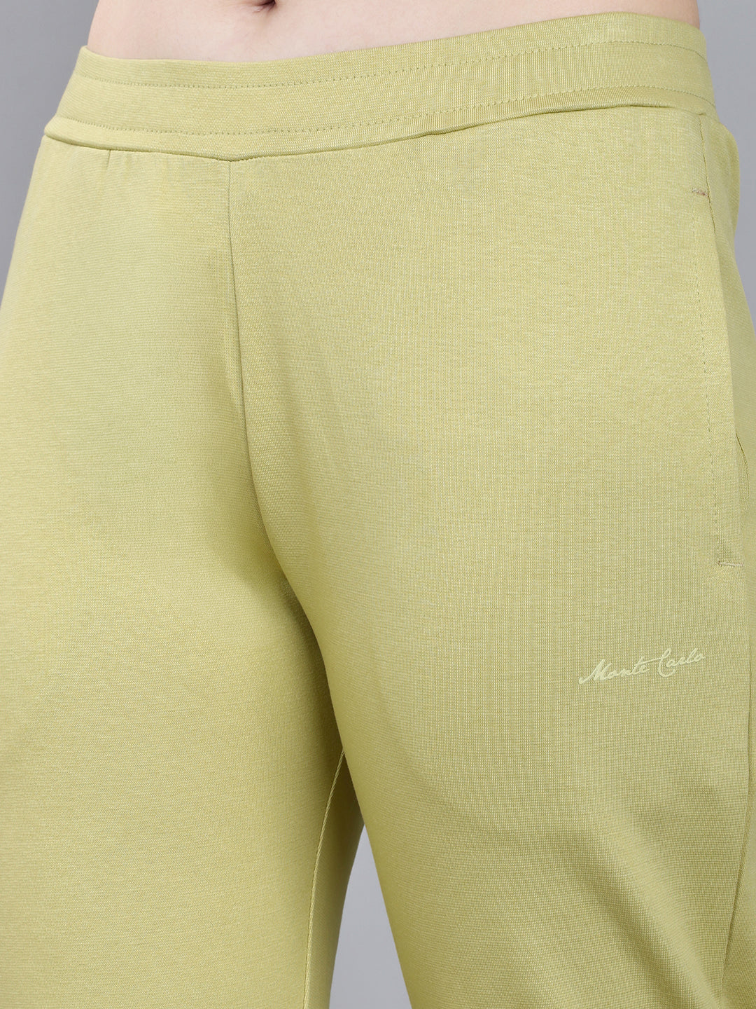 Women Light Green Solid Regular Fit Lower
