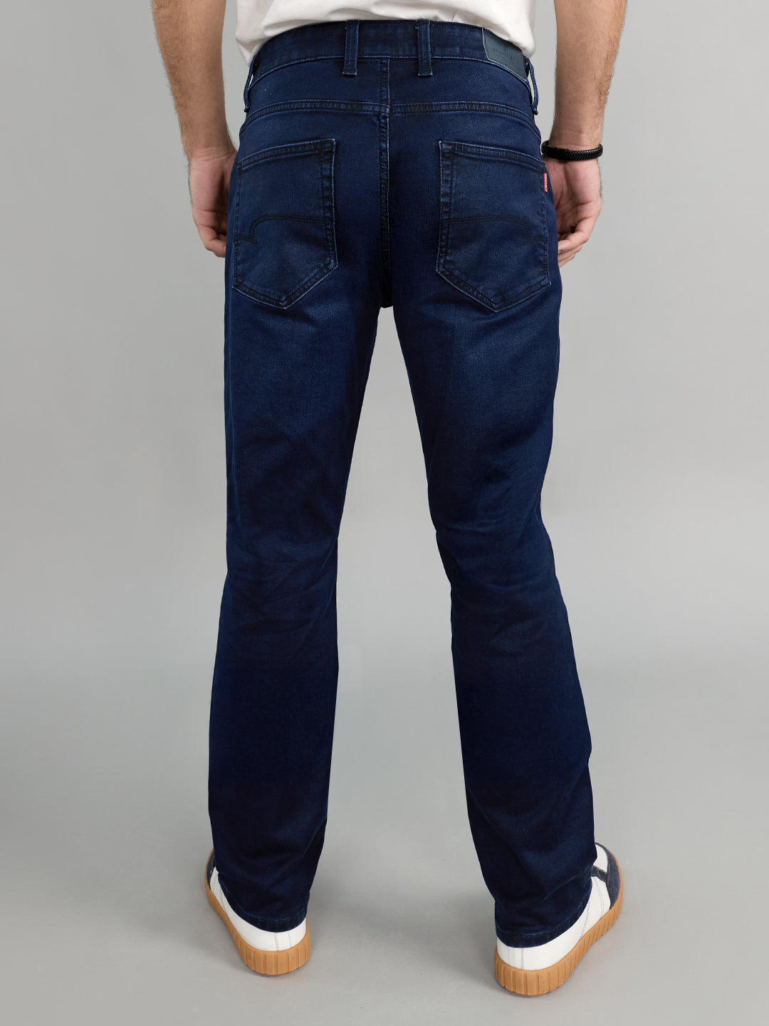 Men Dark Blue Light Wash Slim Fit Denim