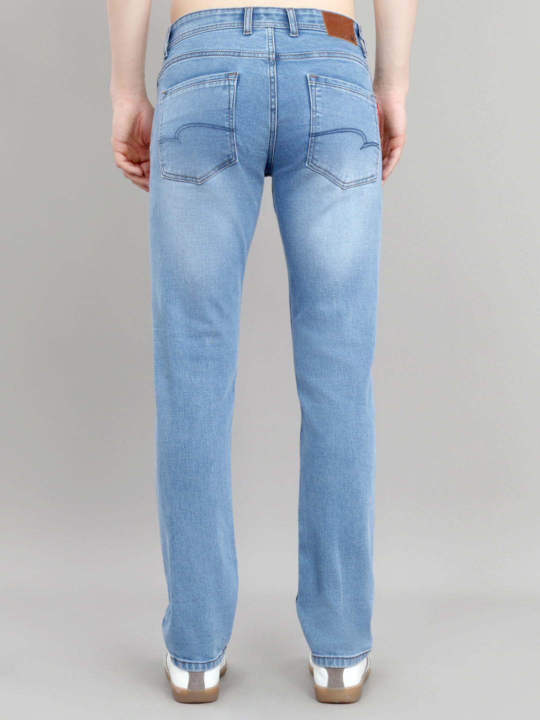 Men Light Blue Light Wash Narrow Fit Denim
