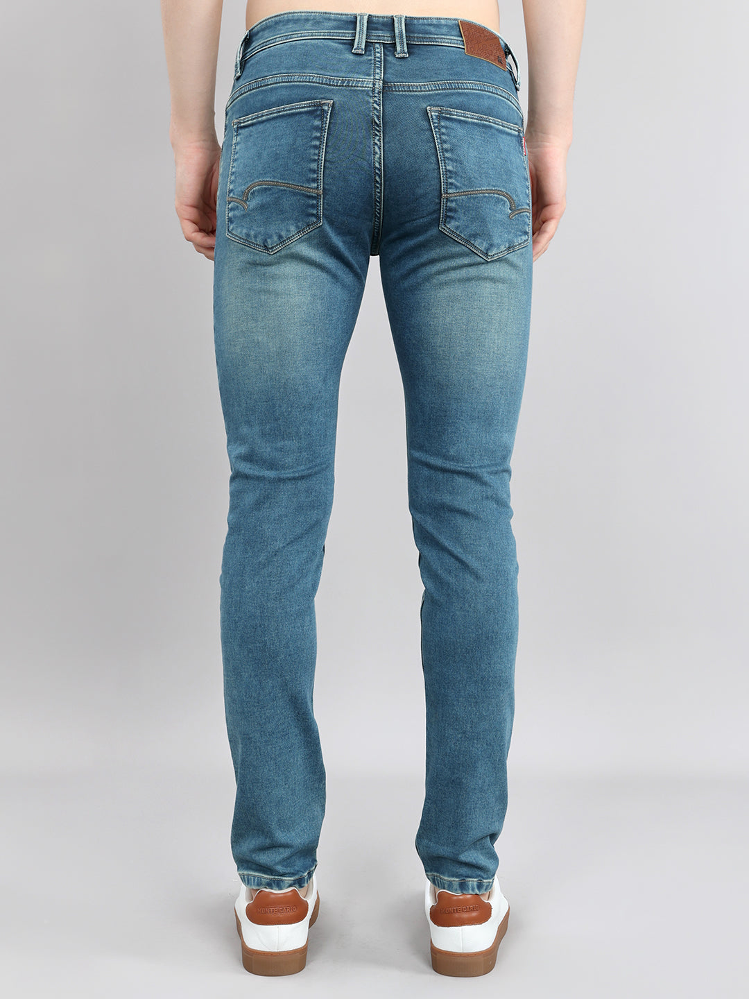 Men Light Green Light Wash Skinny Fit Denim