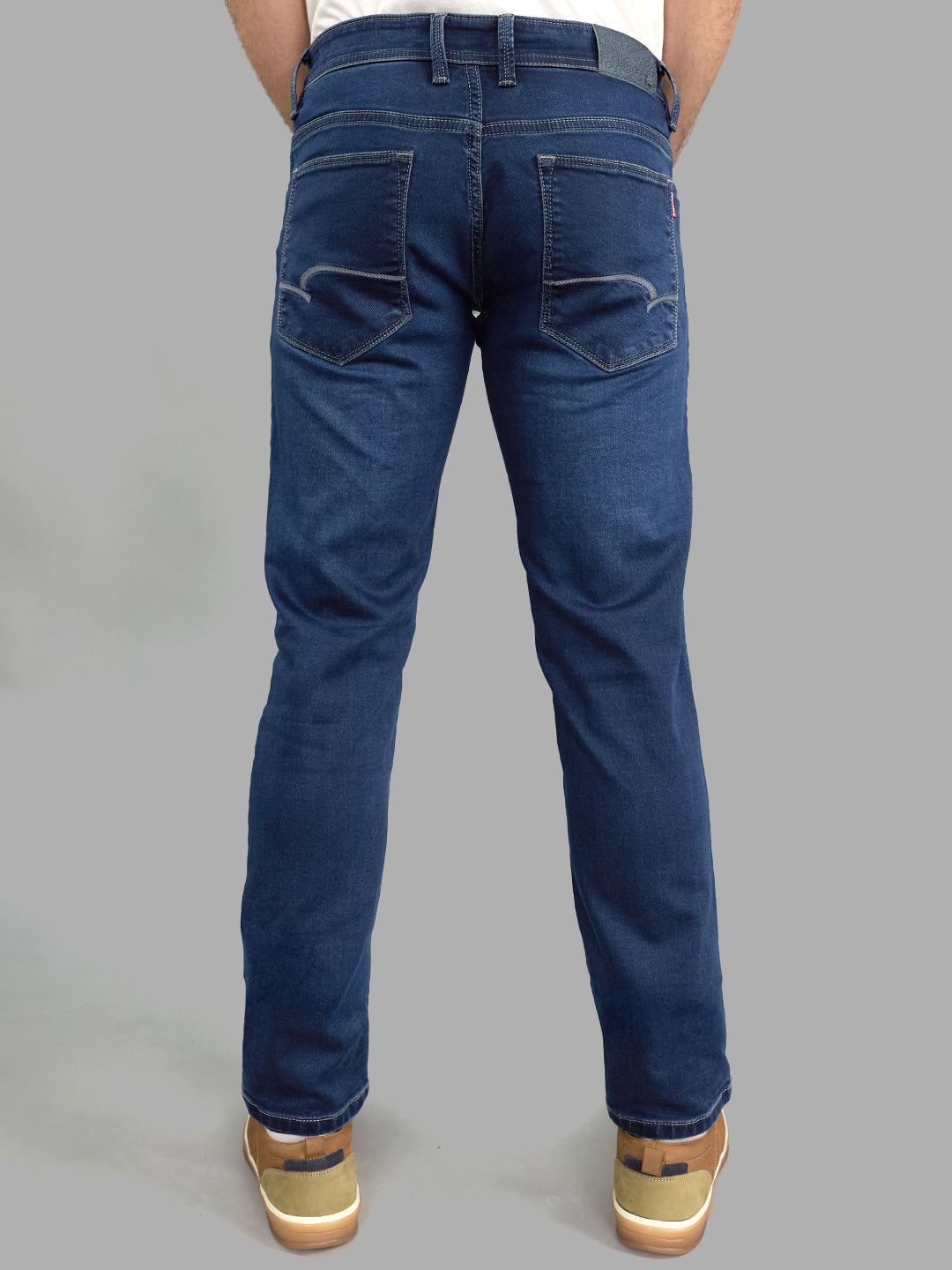 Men Navy Blue Light Wash Skinny Fit Denim