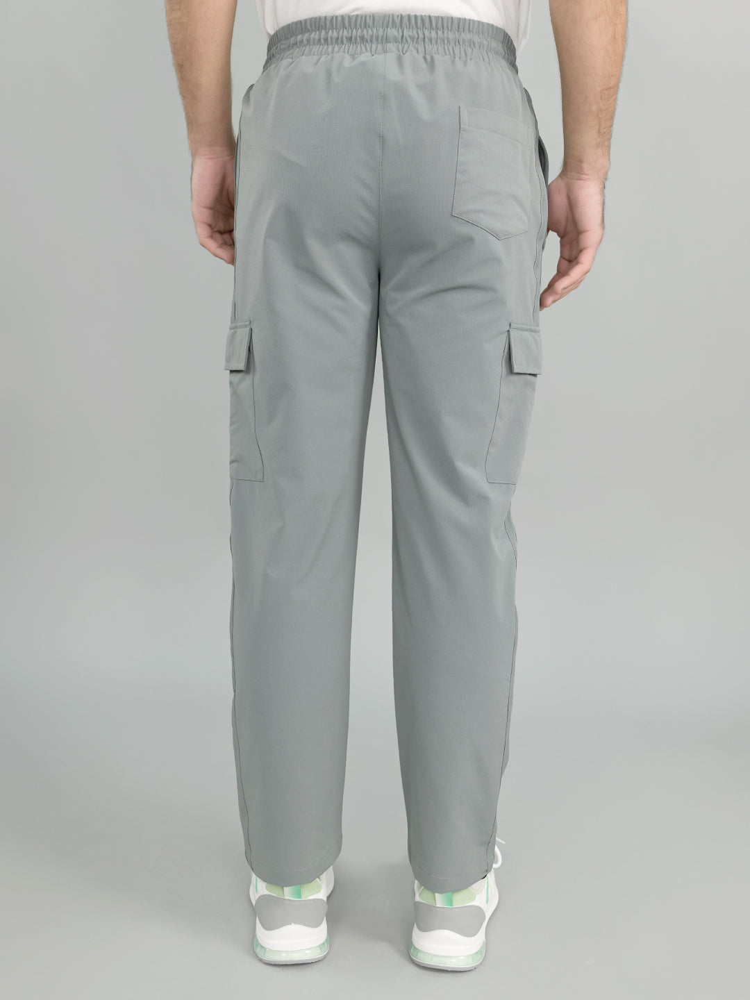 Men Light Grey Solid Regular Fit Lower