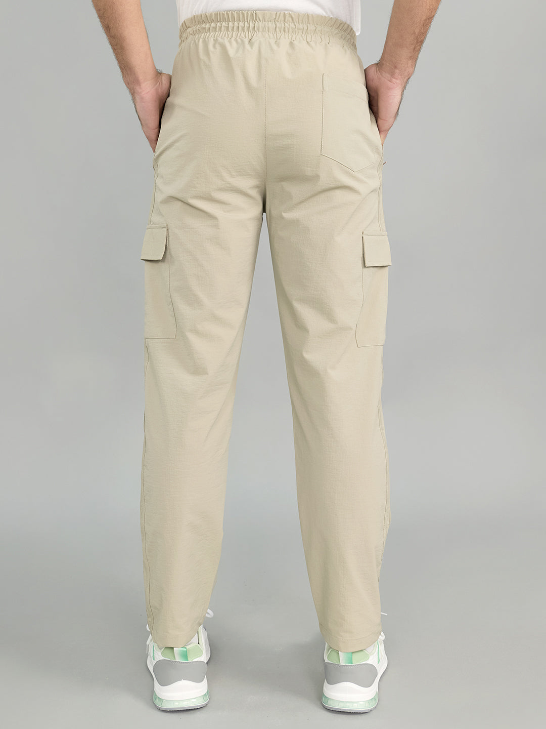 Men Beige Solid Regular Fit Lower