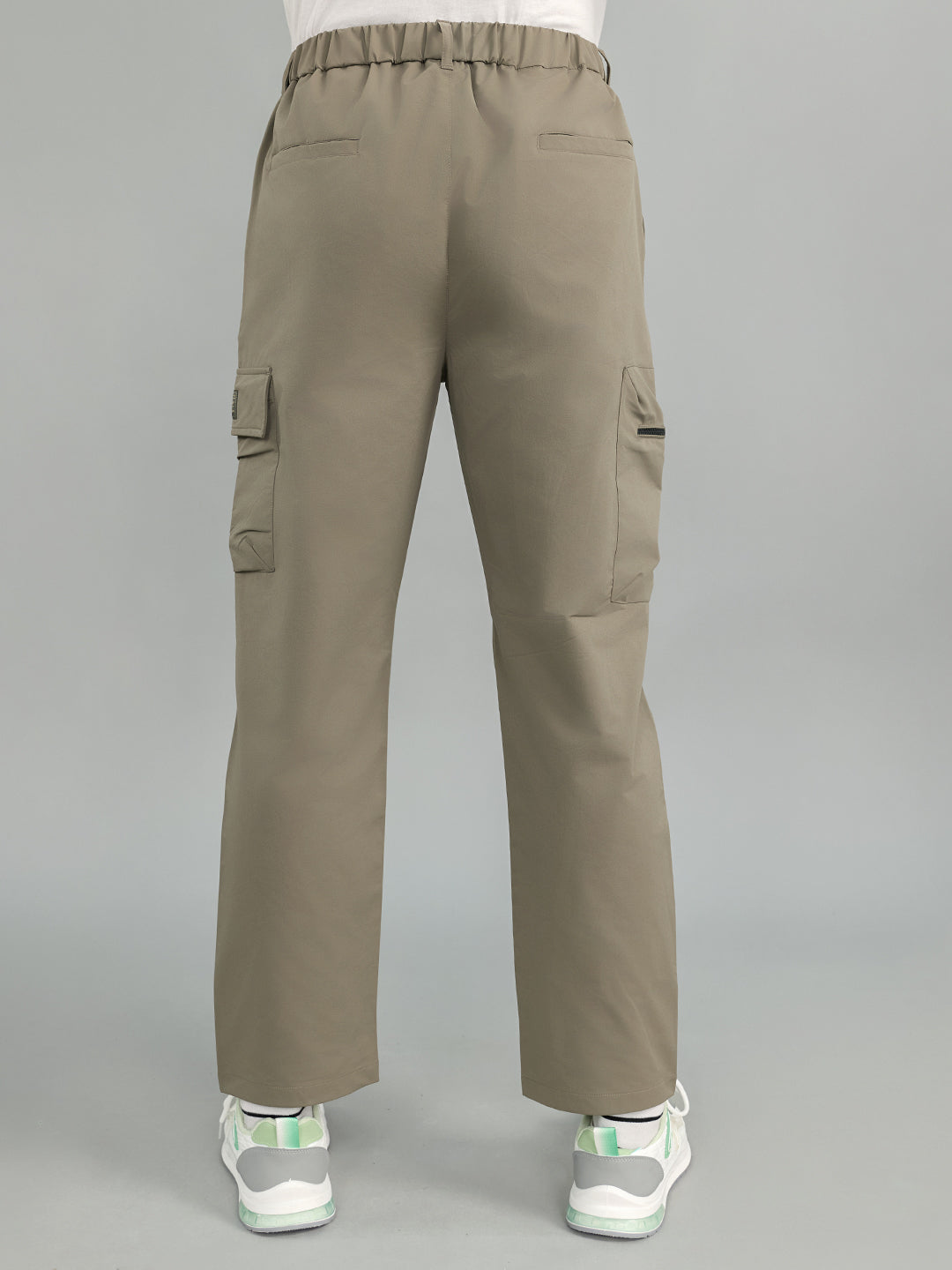 Men Light Brown Solid Regular Fit Lower