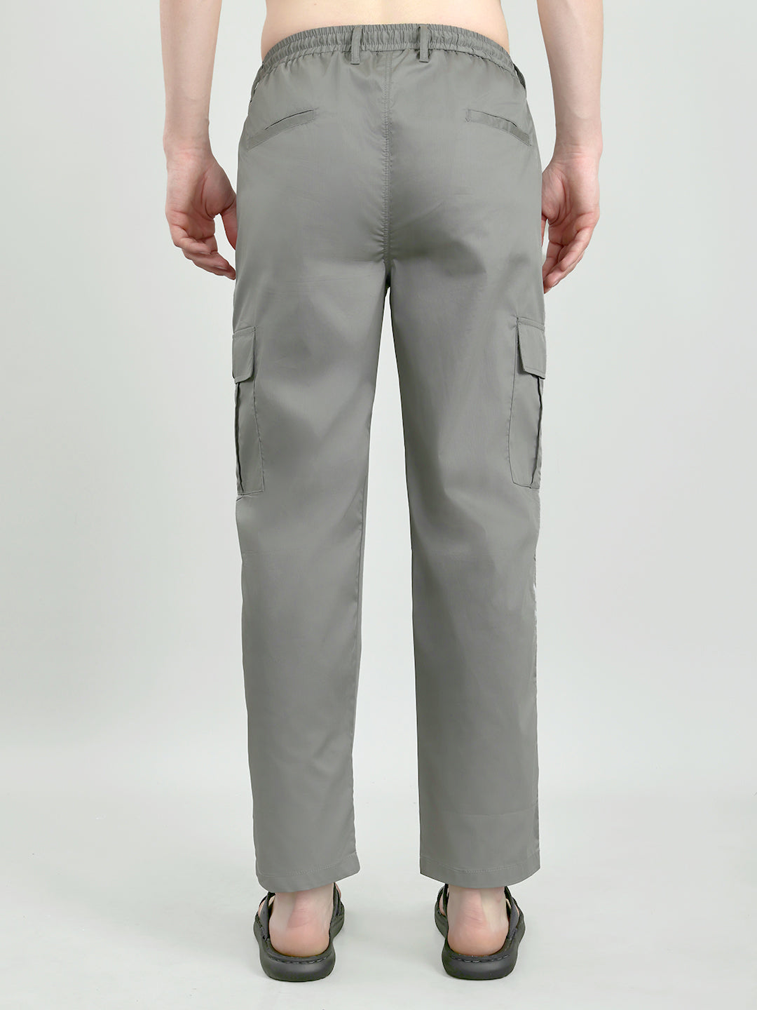 Men Grey Solid Regular Fit Lower