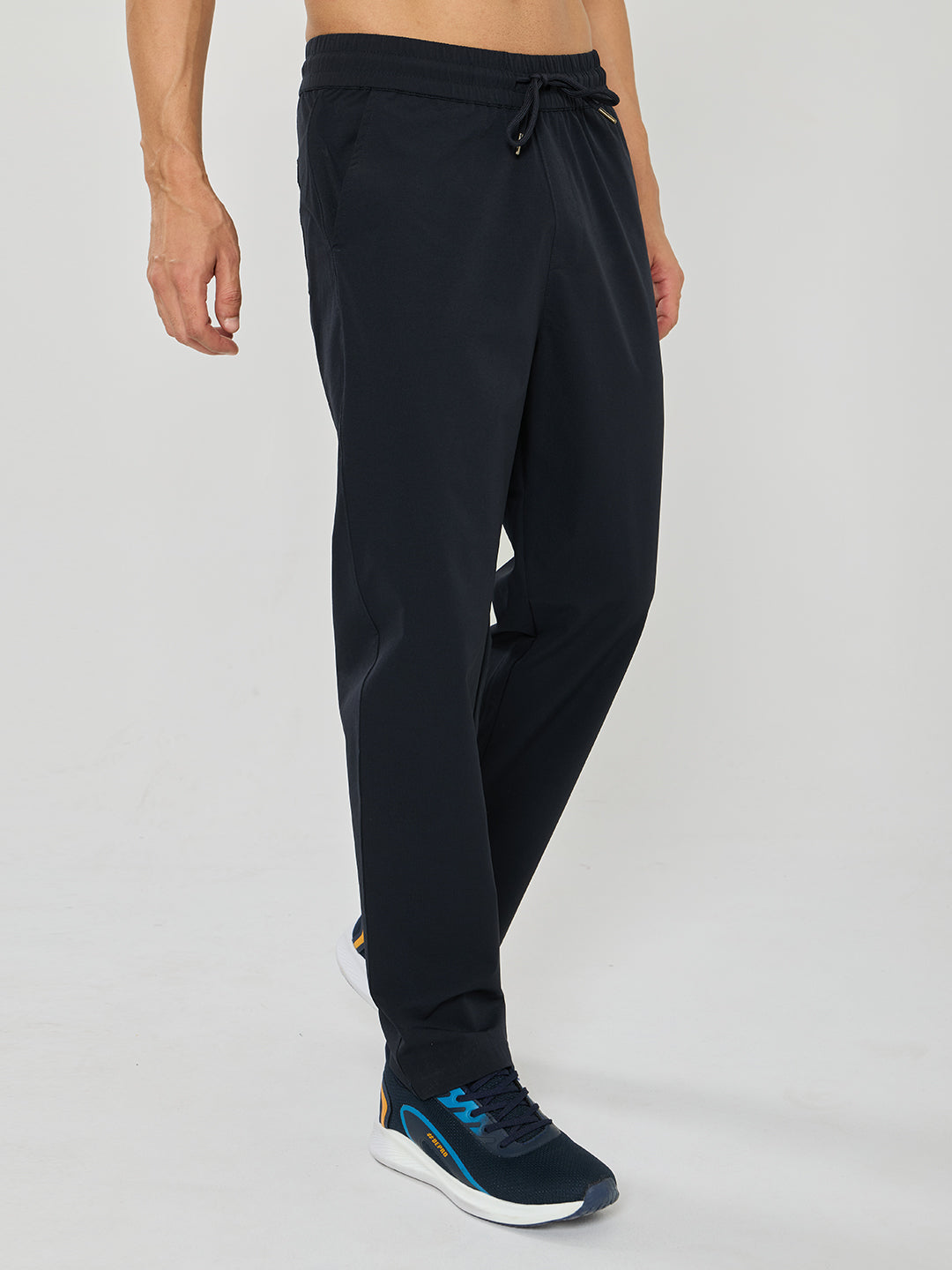 Men Navy Blue Solid Regular Fit Winter Lower