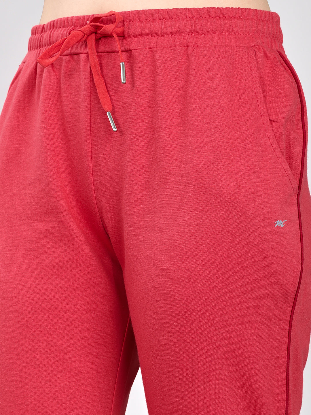 Women Coral Solid Regular Fit Lower
