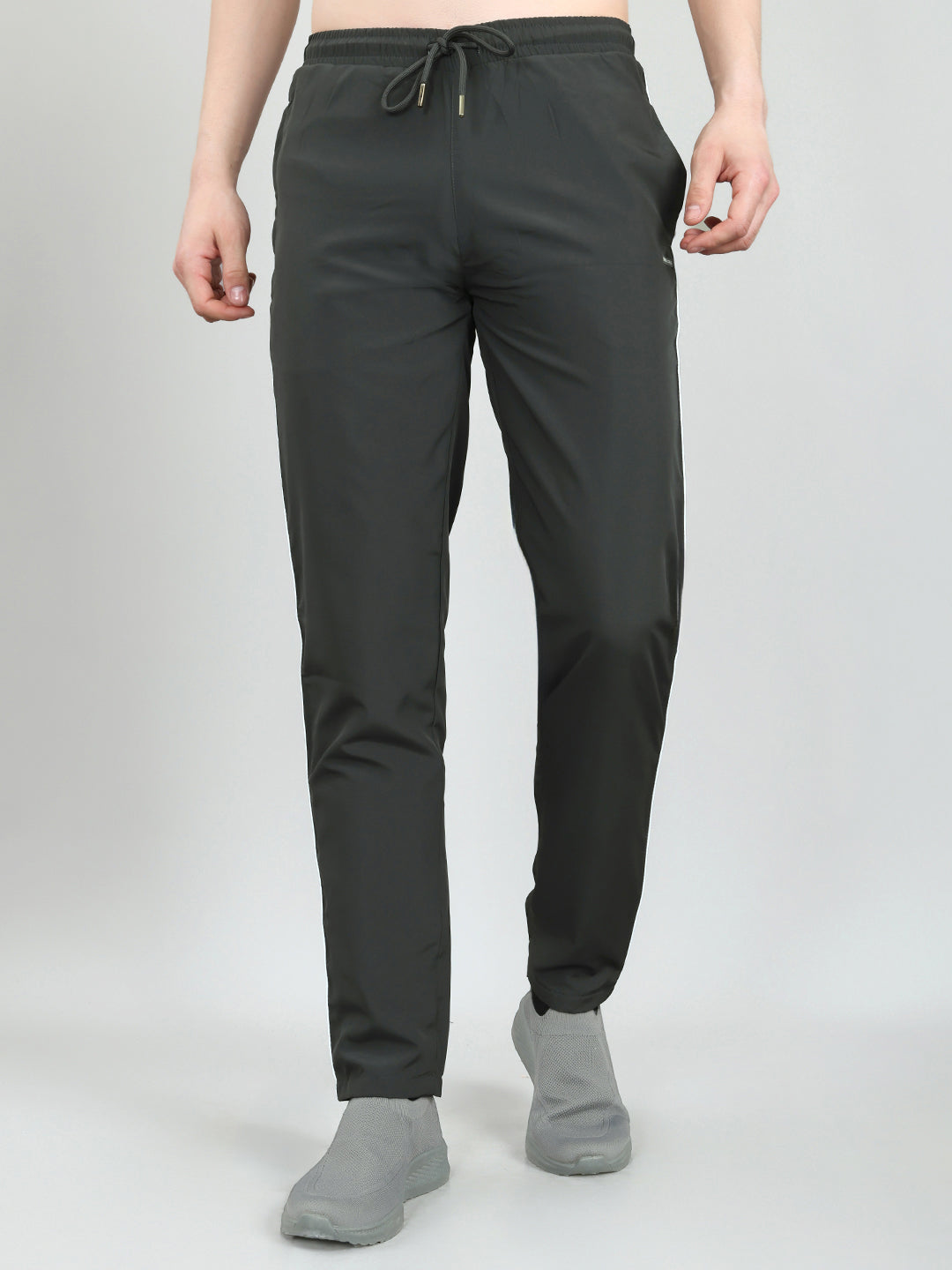 Men Grey Solid Regular Fit Lower