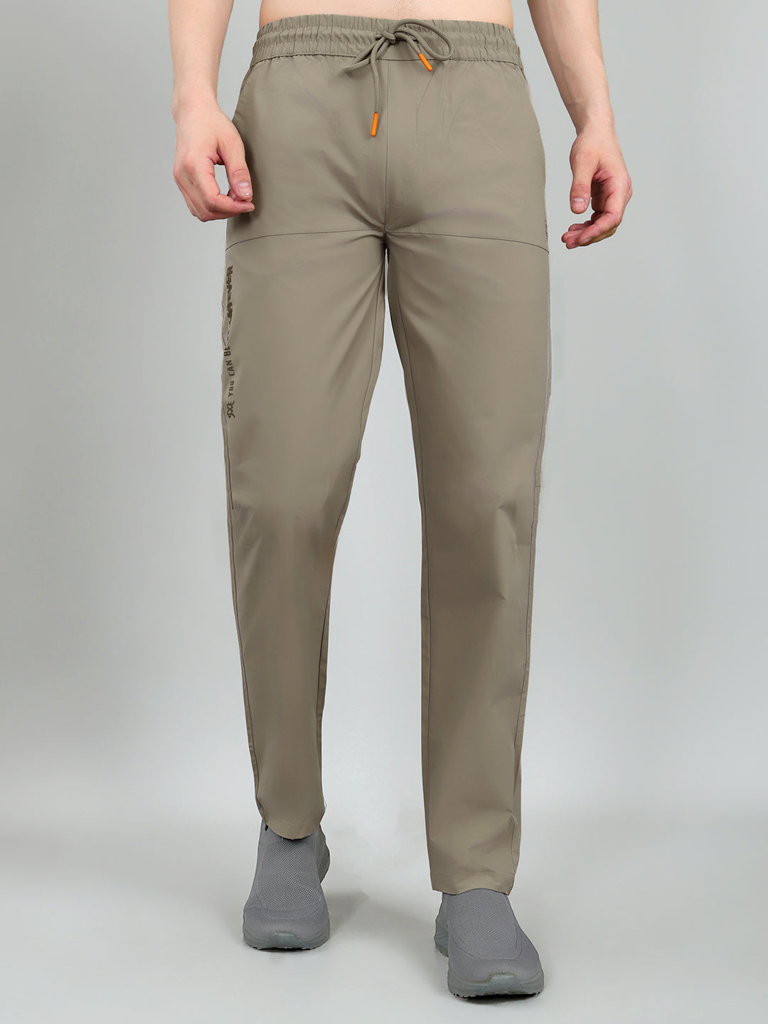 Men Tan Solid Regular Fit Lower