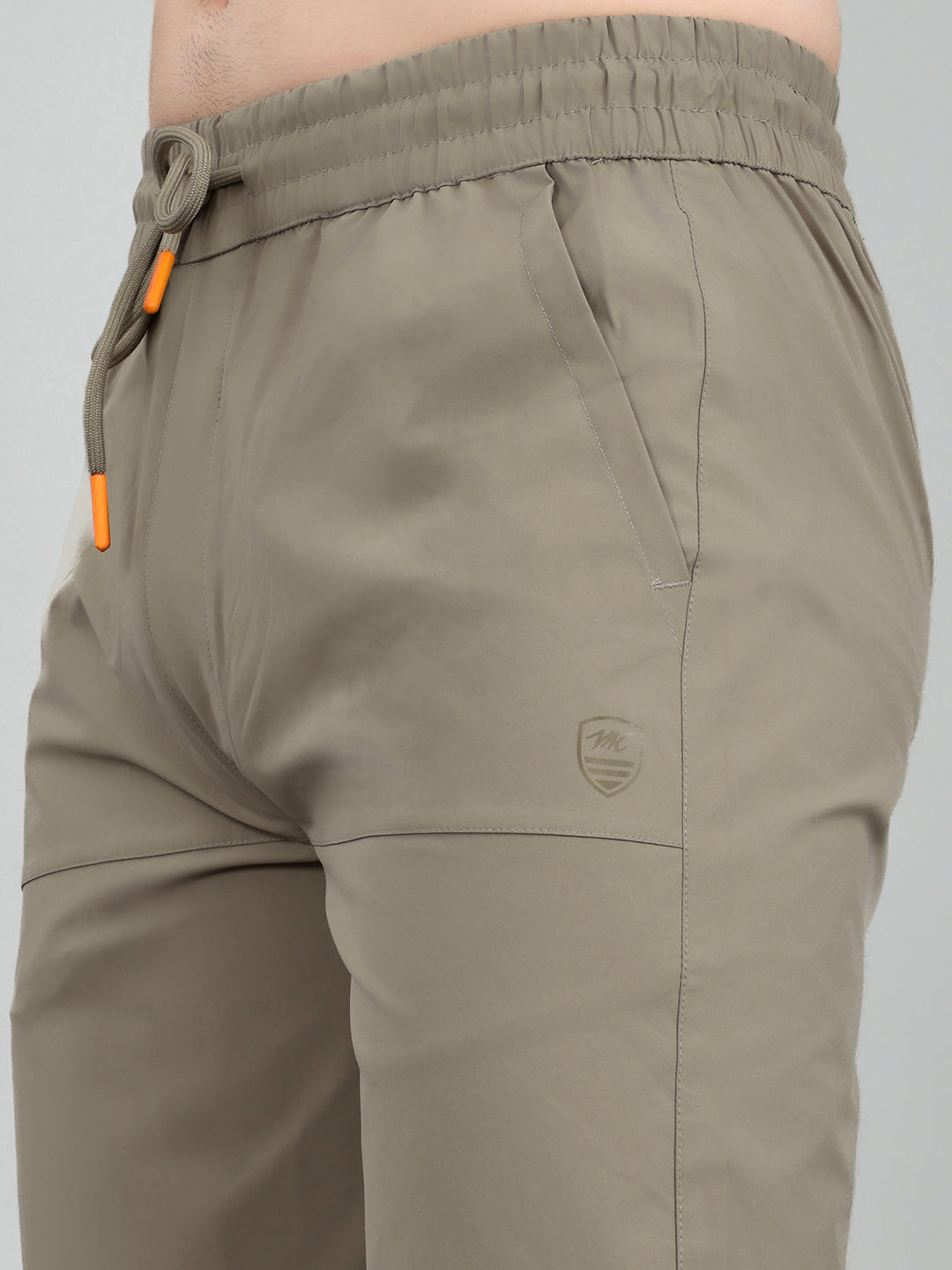 Men Tan Solid Regular Fit Lower