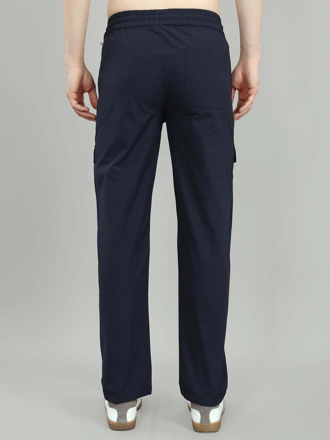 Men Navy Blue Solid Regular Fit Lower