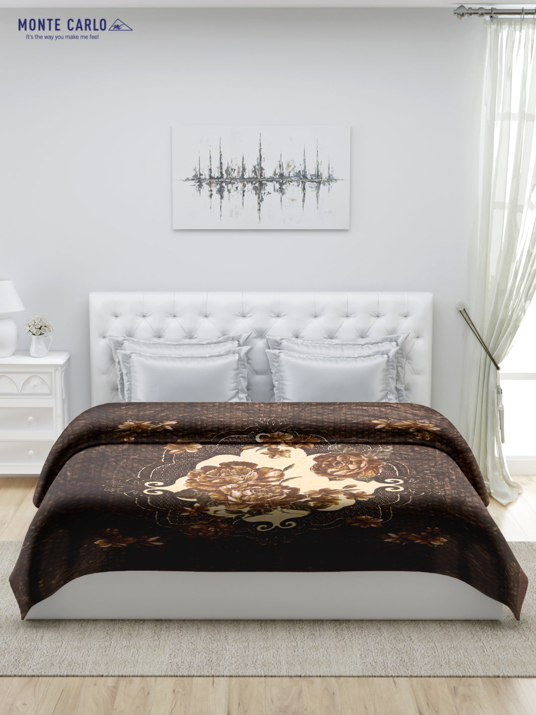 Printed Double Bed 947 GSM Blanket Angel Gold 1 Ply (Weight 5 kg)