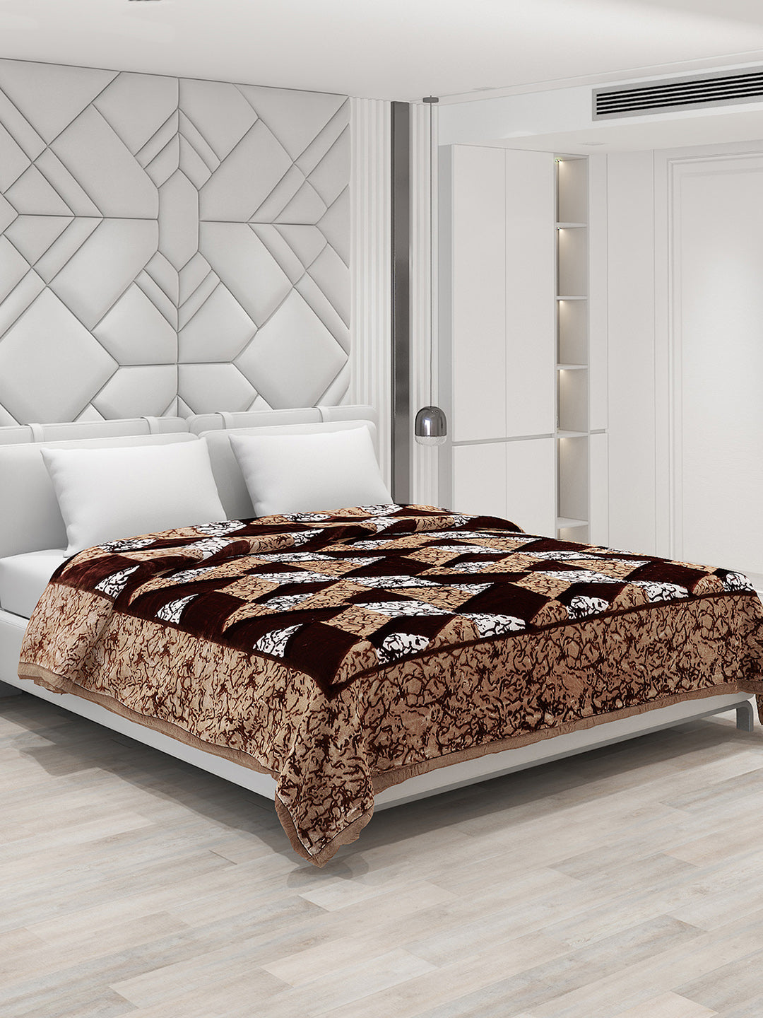Printed Double Bed 1041 GSM Blanket Apricot 2 Ply (Weight 5.5 kg)