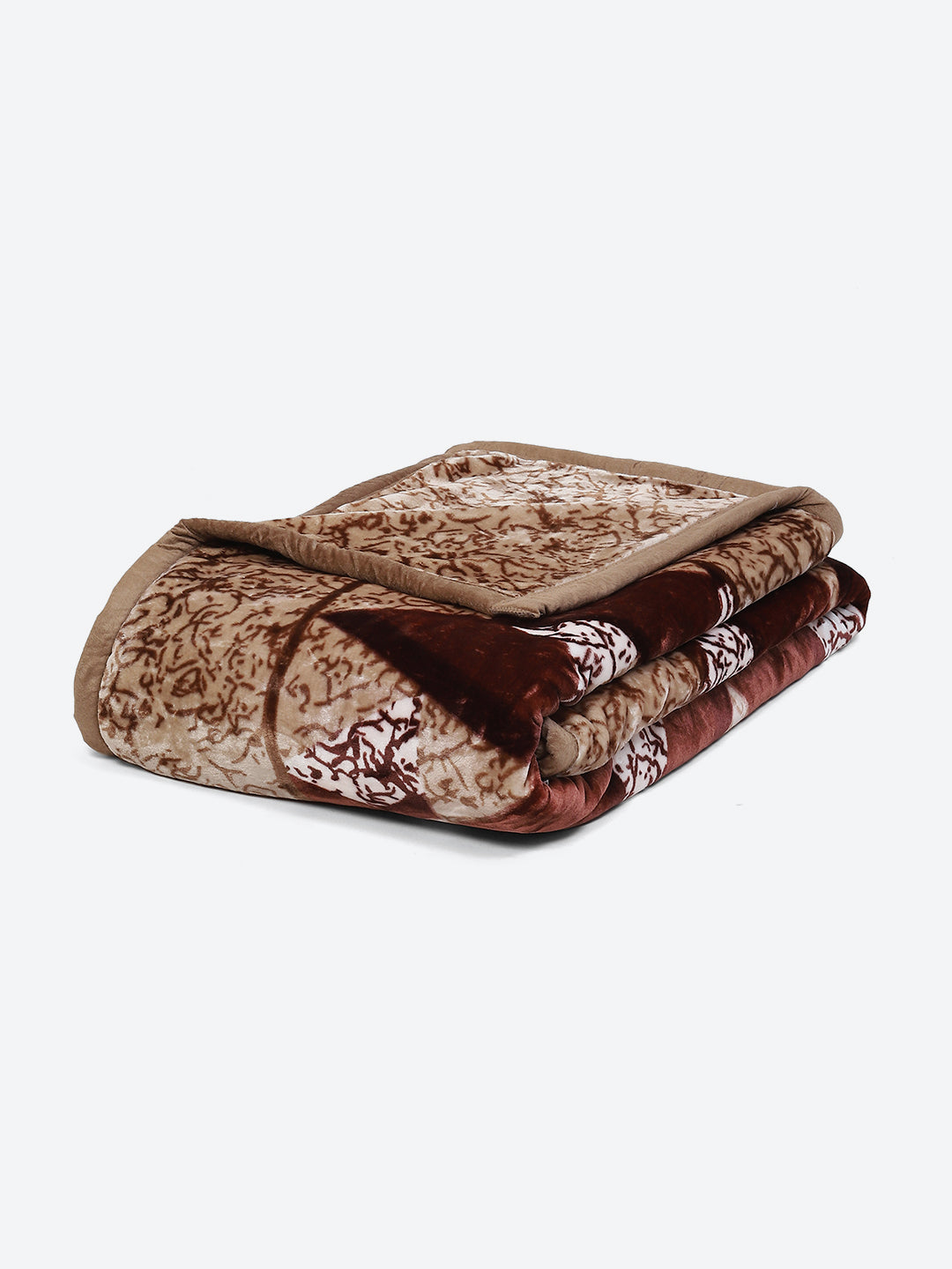 Printed Double Bed 1041 GSM Blanket Apricot 2 Ply (Weight 5.5 kg)